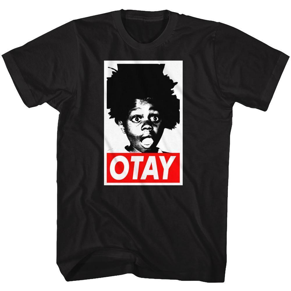 Black Graphic Tee with Red and White Design
